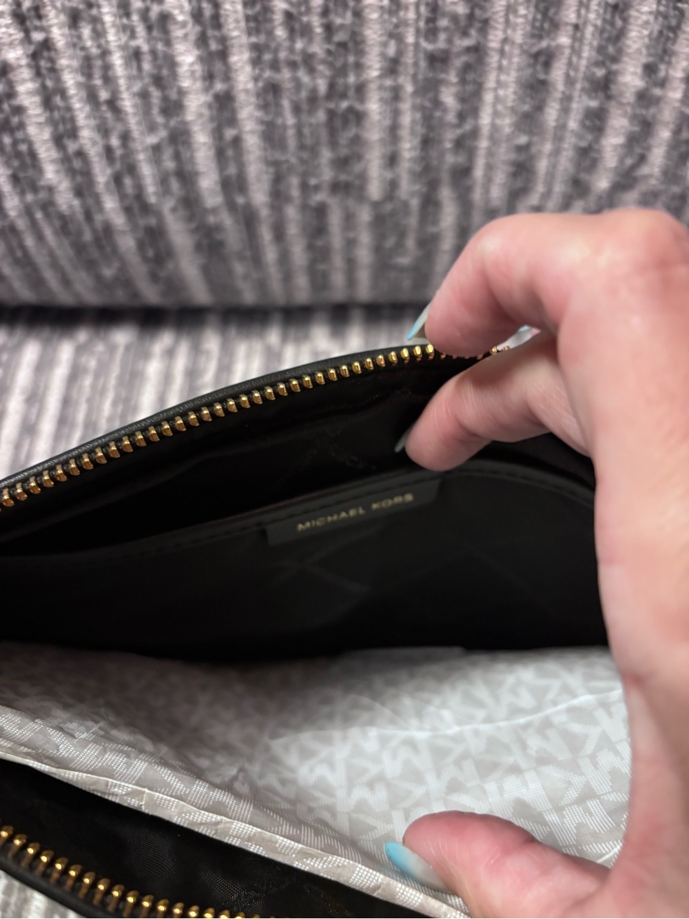 Michael Kors Black Woven Fringe Wristlet Clutch - Picture 5 of 7
